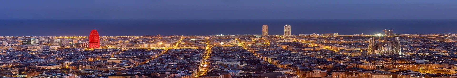 La ciudad de Barcelona con vistas panorámicas